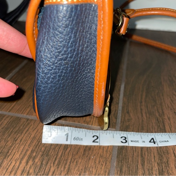 *RARE*VTG Dooney and Bourke Mini Pebble Leather Flap Blue Crossbody Y2K… - Picture 12 of 13